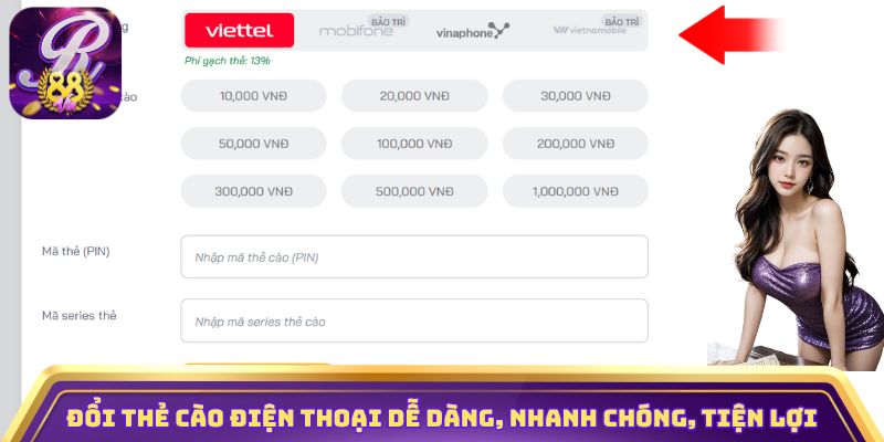 Đổi thẻ cào điện thoại dễ dàng, nhanh chóng, tiện lợi